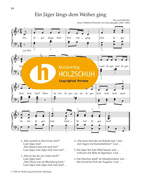 Ein Jäger längs dem Weiher ging